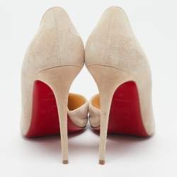 مملوكة مسبقًا Christian Louboutin Beige Suede Iriza D'orsay Pumps Size 40