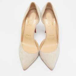 مملوكة مسبقًا Christian Louboutin Beige Suede Iriza D'orsay Pumps Size 40