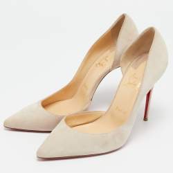 مملوكة مسبقًا Christian Louboutin Beige Suede Iriza D'orsay Pumps Size 40
