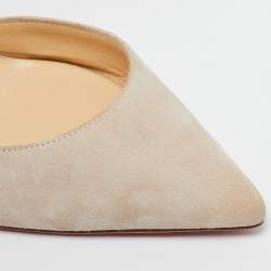 مملوكة مسبقًا Christian Louboutin Beige Suede Iriza D'orsay Pumps Size 40