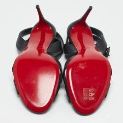 Pre Owned Christian Louboutin Black Leather Mariza Sandals Size 40