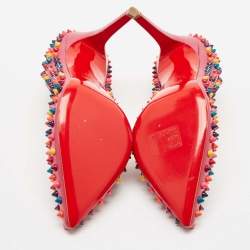 Pre Owned Christian Louboutin Pink Leather Pigalle Spikes Pumps Size 40