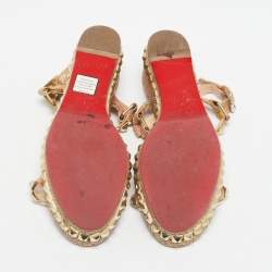 Christian Louboutin Multicolor Cork Cataclou Ankle Strap Sandals Size 40