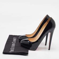 Christian Louboutin Black Patent Leather Bianca Platform Pumps Size 39