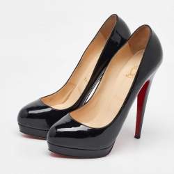 Christian Louboutin Black Patent Leather Bianca Platform Pumps Size 39