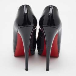 Christian Louboutin Black Patent Leather Bianca Platform Pumps Size 39