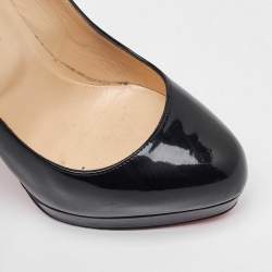 Christian Louboutin Black Patent Leather Bianca Platform Pumps Size 39