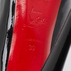 Christian Louboutin Black Patent Leather Bianca Platform Pumps Size 39