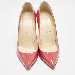 Christian Louboutin Pink Patent Leather Pigalle Follies Pumps Size 38