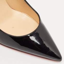 Pre Owned Christian Louboutin Black Patent Leather Kate Pumps Size 38