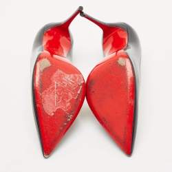 Pre Owned Christian Louboutin Black Patent Leather Kate Pumps Size 38