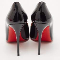 Pre Owned Christian Louboutin Black Patent Leather Kate Pumps Size 38
