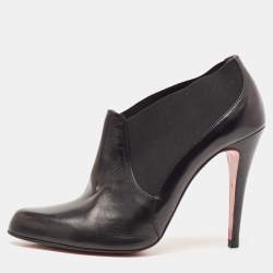 Christian Louboutin Black Leather Belle Ankle Boots Size 39.5