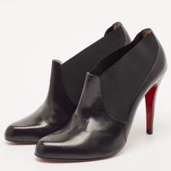 Christian Louboutin Black Leather Belle Ankle Boots Size 39.5
