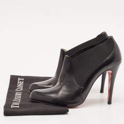 Christian Louboutin Black Leather Belle Ankle Boots Size 39.5