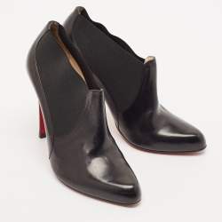 Christian Louboutin Black Leather Belle Ankle Boots Size 39.5