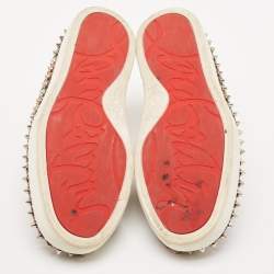 مملوكة مسبقًا Christian Louboutin Gold Python Leather Pik Boat Slip On Sneakers Size 38