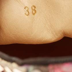 مملوكة مسبقًا Christian Louboutin Gold Python Leather Pik Boat Slip On Sneakers Size 38