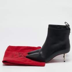 Christian Louboutin Black Leather Ankle Length Boots Size 36.5