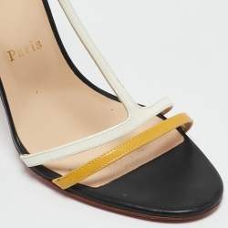 Christian Louboutin Multicolor Python Embossed Leather And Leather Arnold Sandals Size 38.5