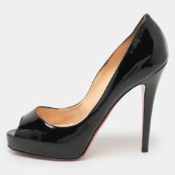 Christian Louboutin Black Patent Leather New Prive Pumps Size 38