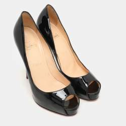 Christian Louboutin Black Patent Leather New Prive Pumps Size 38