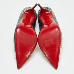 Christian Louboutin Green/Black Python Leather So Kate Pumps Size 39