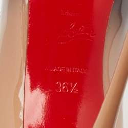 Pre Owned Christian Louboutin Beige/Black Patent Leather So Kate Pumps Size 36.5