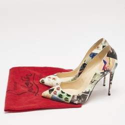 Christian Louboutin Multicolor Printed Patent Leather Pigalle Follies Pumps Size 38.5