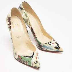 Christian Louboutin Multicolor Printed Patent Leather Pigalle Follies Pumps Size 38.5