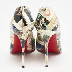 Christian Louboutin Multicolor Printed Patent Leather Pigalle Follies Pumps Size 38.5