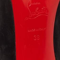 Christian Louboutin Black Suede Firmamma Ankle Length Boots Size 38