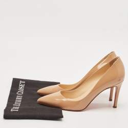 Christian Louboutin Beige Patent Leather Pigalle Pumps Size 38