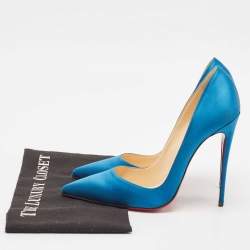 Christian Louboutin Blue Satin  So Kate Pointed Toe Pumps Size 40