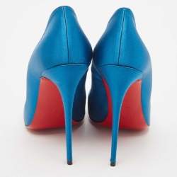 Christian Louboutin Blue Satin  So Kate Pointed Toe Pumps Size 40