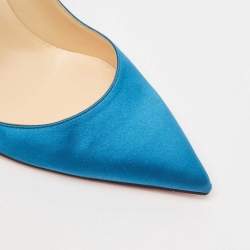 Christian Louboutin Blue Satin  So Kate Pointed Toe Pumps Size 40