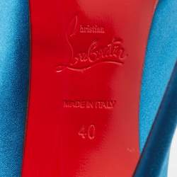 Christian Louboutin Blue Satin  So Kate Pointed Toe Pumps Size 40