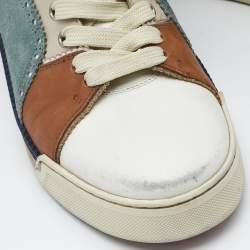 Christian Louboutin Multicolor Leather and Suede Loubikick Spikes Sneakers Size 39