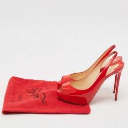 Christian Louboutin Red Patent Leather Private Number Sandals Size 36.5