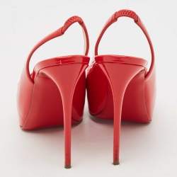 Christian Louboutin Red Patent Leather Private Number Sandals Size 36.5