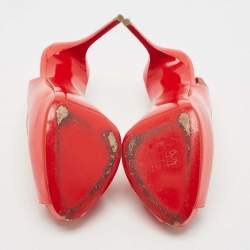 Christian Louboutin Red Patent Leather Private Number Sandals Size 36.5