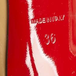 Pre Owned Christian Louboutin Beige Patent Leather Kate Pumps Size 36