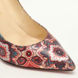Christian Louboutin Multicolor Printed Leather Dorepi Pumps Size 39
