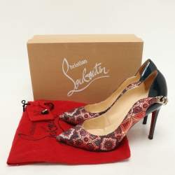 Christian Louboutin Multicolor Printed Leather Dorepi Pumps Size 39