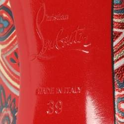 Christian Louboutin Multicolor Printed Leather Dorepi Pumps Size 39