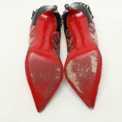 Christian Louboutin Multicolor Printed Leather Dorepi Pumps Size 39