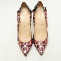 Christian Louboutin Multicolor Printed Leather Dorepi Pumps Size 39