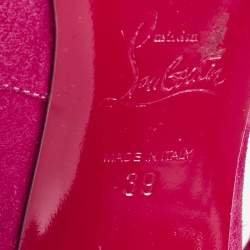 Christian Louboutin Rose Pink Suede Zip Up Knee Length Boots Size 39