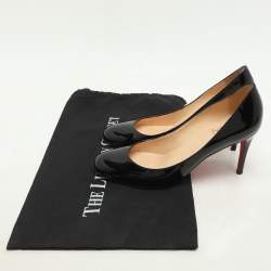 Christian Louboutin Black Patent Leather Simple Pumps Size 37.5