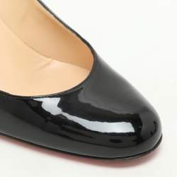 Christian Louboutin Black Patent Leather Simple Pumps Size 37.5